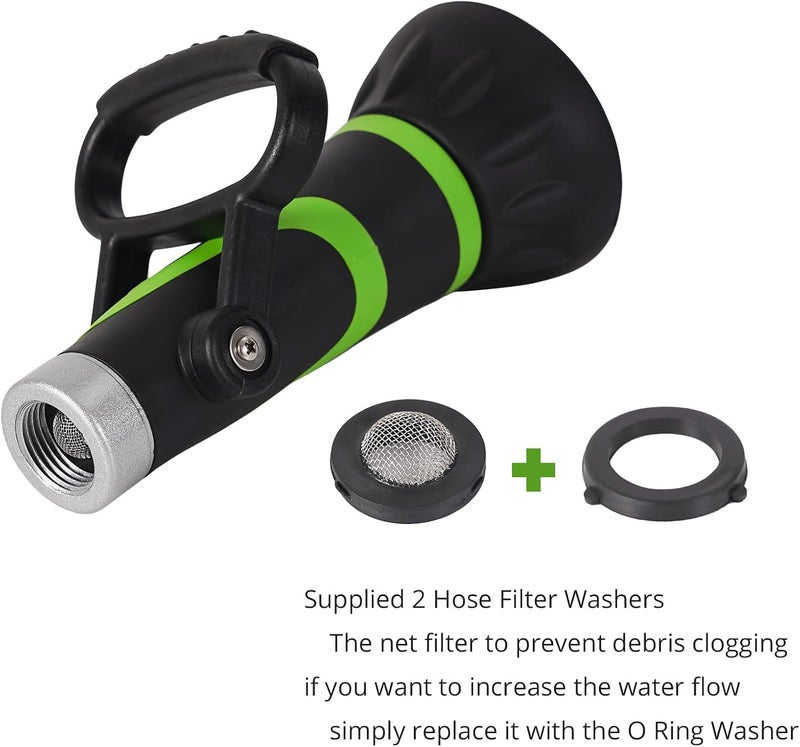 GREEN MOUNT GSFNG98 Garden Hose Nozzle, Fireman's Hose Heavy Duty Nozzle, Premium Constructed Sprayer with Ergonomic Handle for Arthritis - Image 4